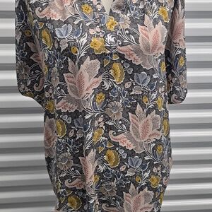 Philosophy Floral Blouse with Pink and Yellow Accents